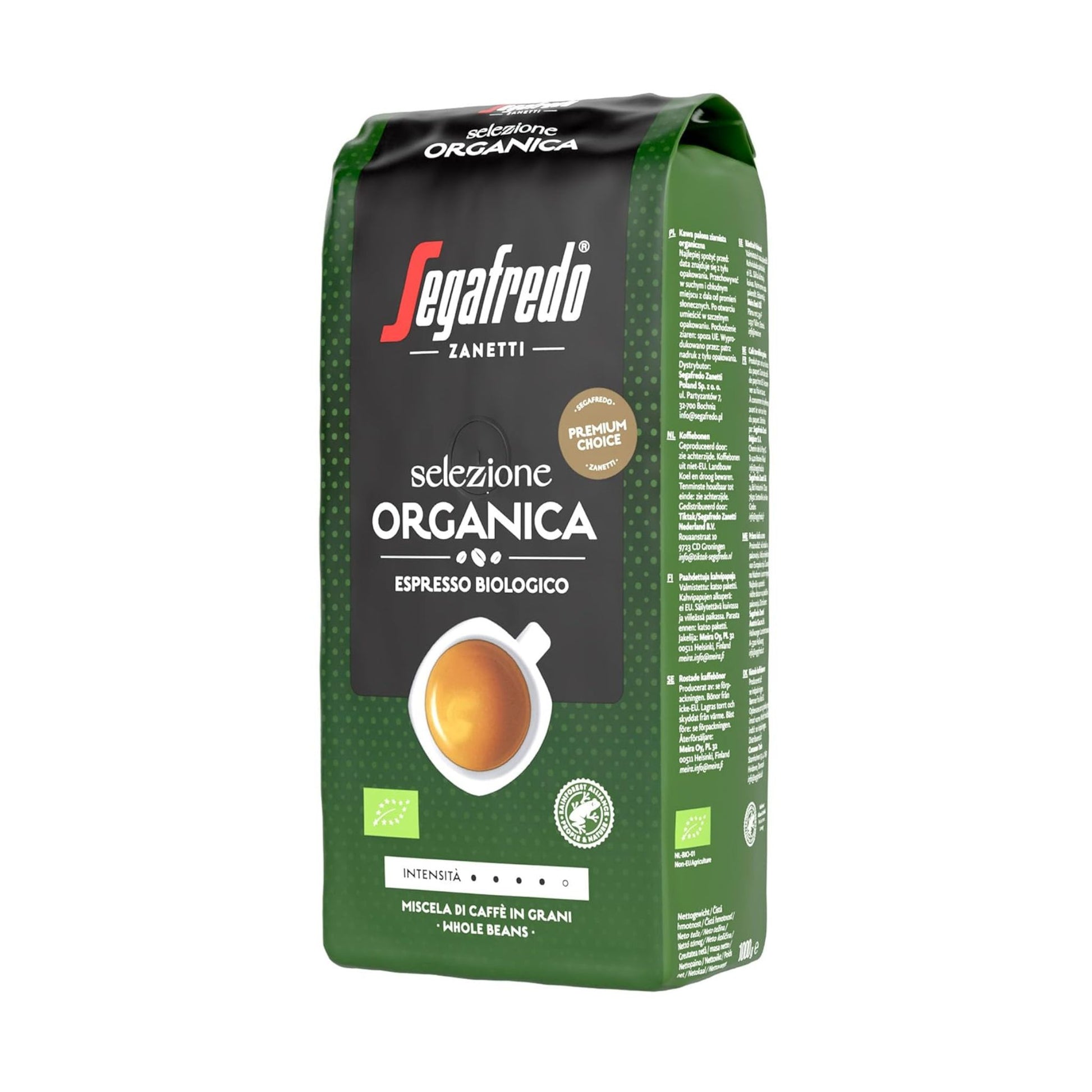 GardenState, Segafredo Organica Espresso Biologico (1KG) – Premium organic coffee beans from Peru, Mexico & Uganda. Medium roast (8/10 intensity) with rich chocolate, caramel, and nutty notes. Roasted in Italy, perfect for espresso & all brewing methods.