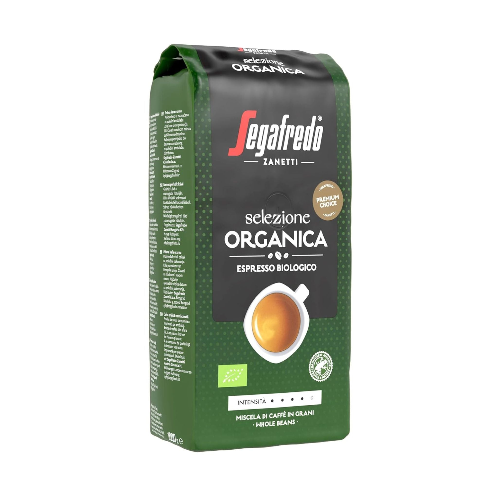 GardenState, Segafredo Organica Espresso Biologico (1KG) – Premium organic coffee beans from Peru, Mexico & Uganda. Medium roast (8/10 intensity) with rich chocolate, caramel, and nutty notes. Roasted in Italy, perfect for espresso & all brewing methods.