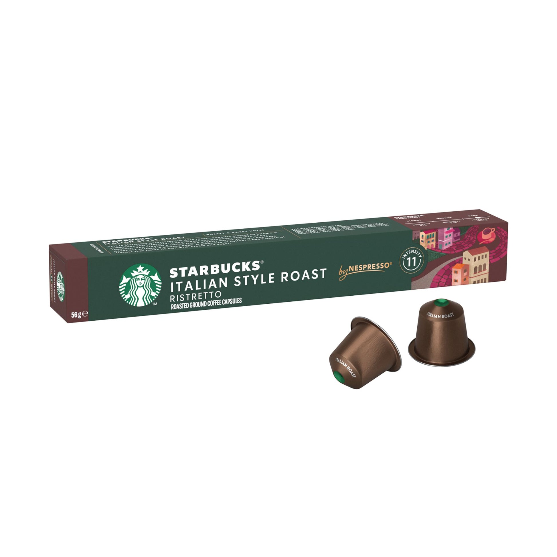 GardenState, Starbucks® Italian Style Roast by Nespresso® – 10 coffee capsules with a rich, dark roast, caramelized sugar sweetness, and intensity 11/13. Compatible with Nespresso® Original Line machines for a bold coffee experience.
