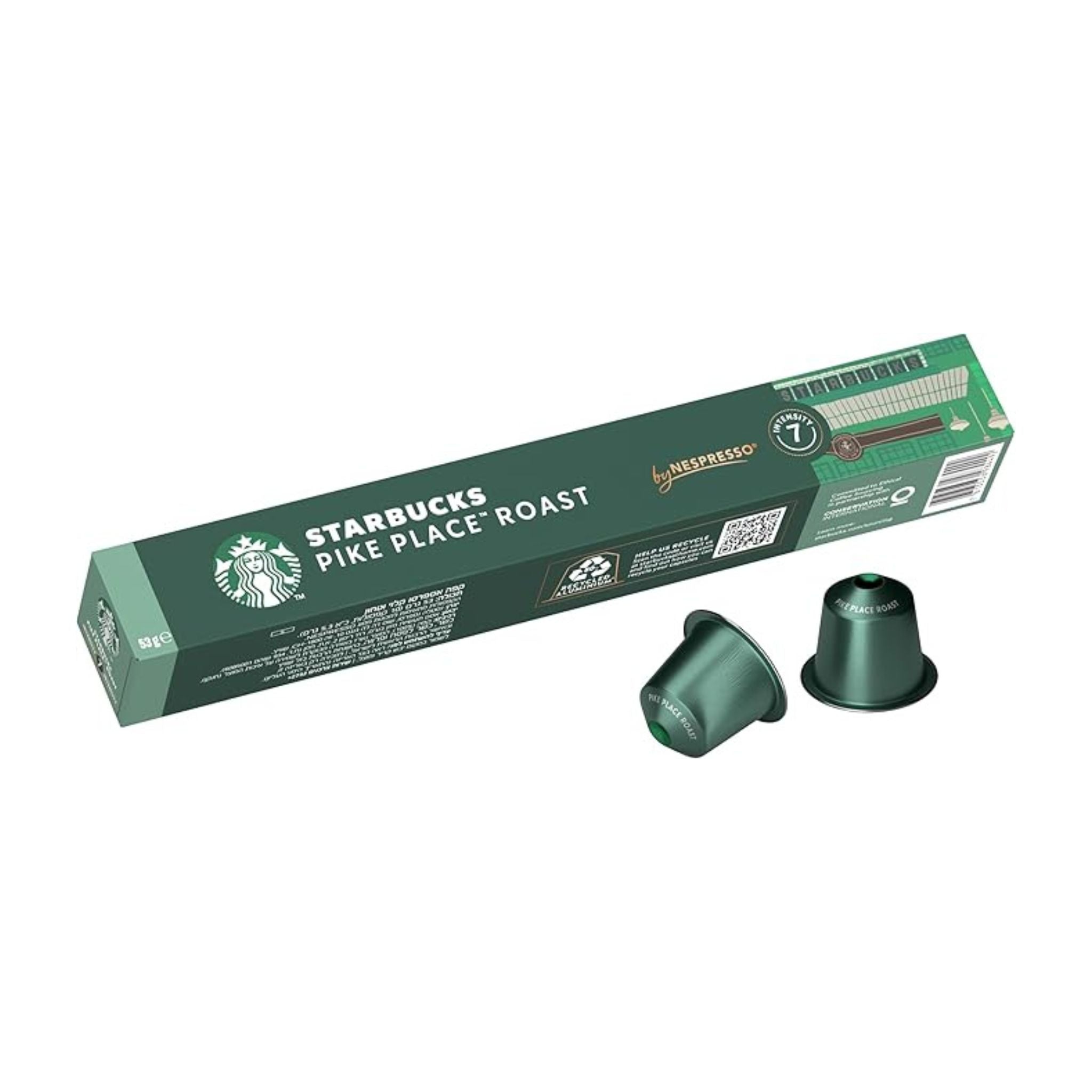 GardenState, Starbucks® Pike Place® Roast coffee capsules for Nespresso® machines, medium roast with cocoa and nut notes, 10-pack, ideal for office or business coffee solutions.