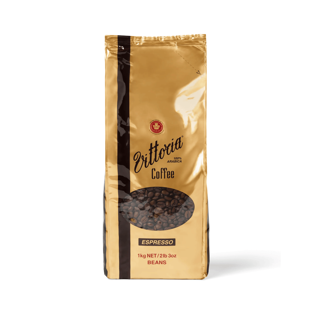 Vittoria Coffee Espresso Whole Coffee Beans 1kg, Dark Roast, Intensity 14/15, 100% Arabica Italian coffee beans for espresso, cafés, offices and home baristas