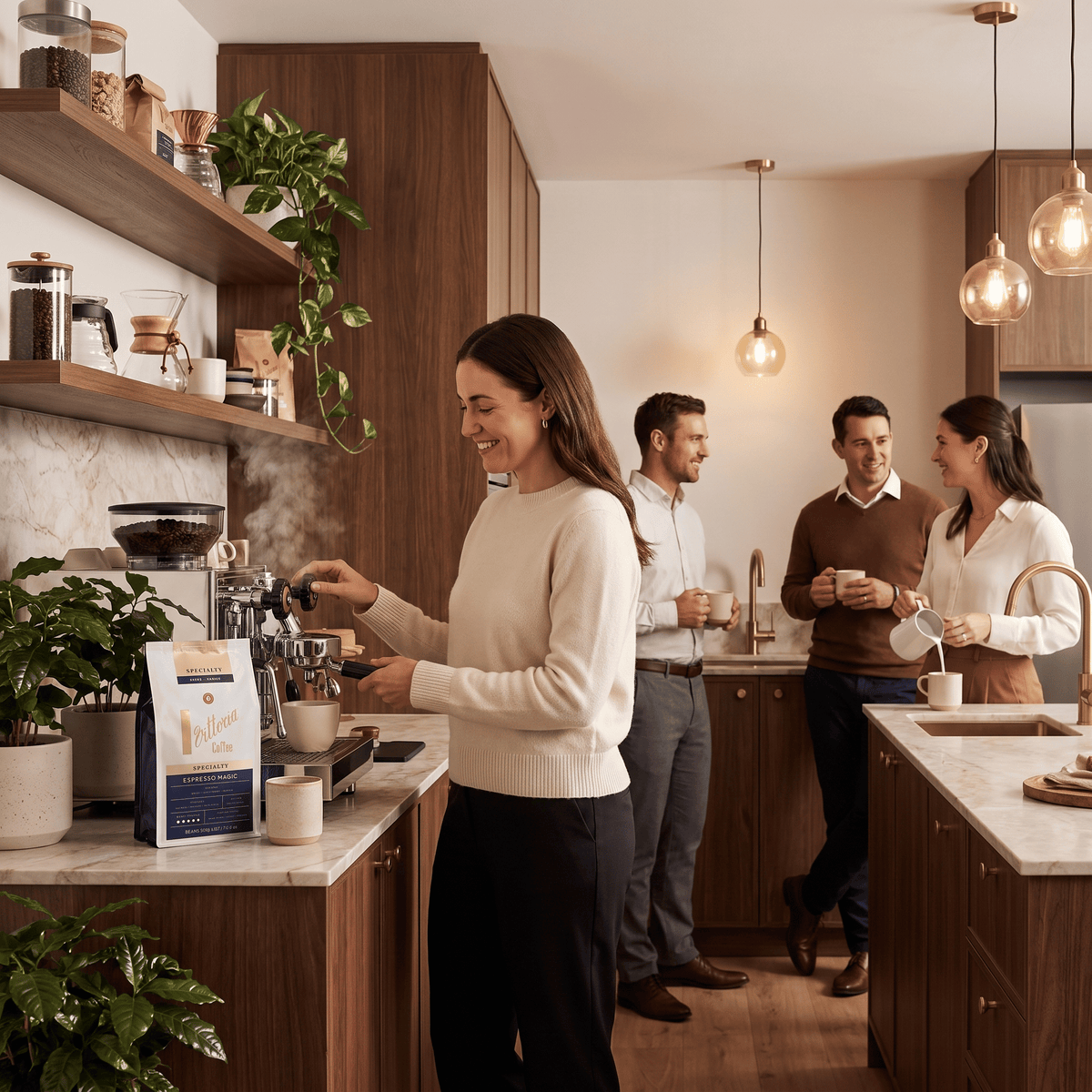 Vittoria Espresso Magic specialty coffee beans freshly ground for espresso, Dark Roast 14/15 intensity, ideal for cafés, offices and professional coffee service