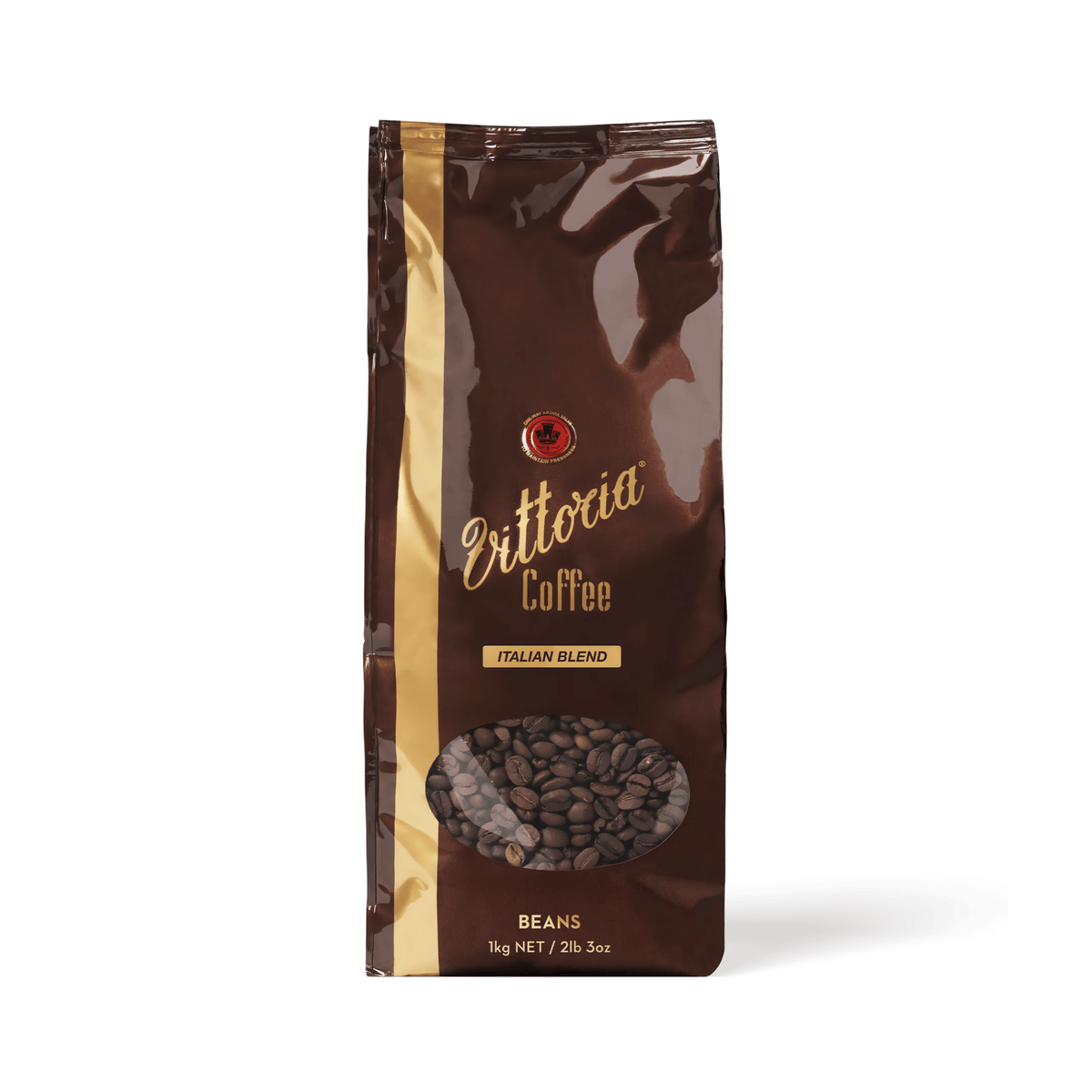 Vittoria Coffee Italian Blend Whole Coffee Beans 1kg, Medium Roast, Intensity 11/15, 100% Arabica Italian coffee beans for espresso, home and café use