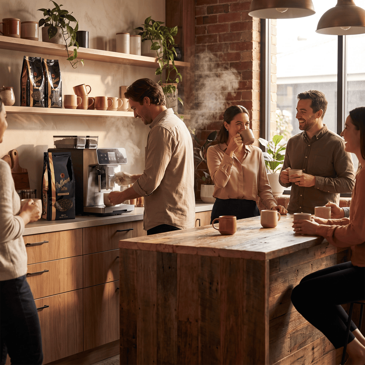 Vittoria Mountain dark roast coffee served as a rich Italian style espresso, made from 1kg whole coffee beans, ideal for espresso, Americano, cappuccino and latte