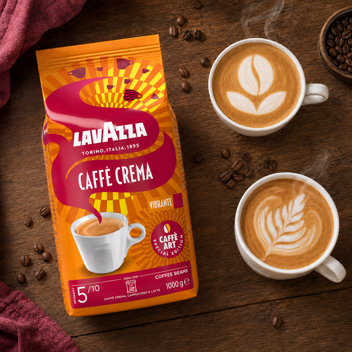 Lavazza Caffe Crema Vibrante Whole Coffee Beans (1 kg)