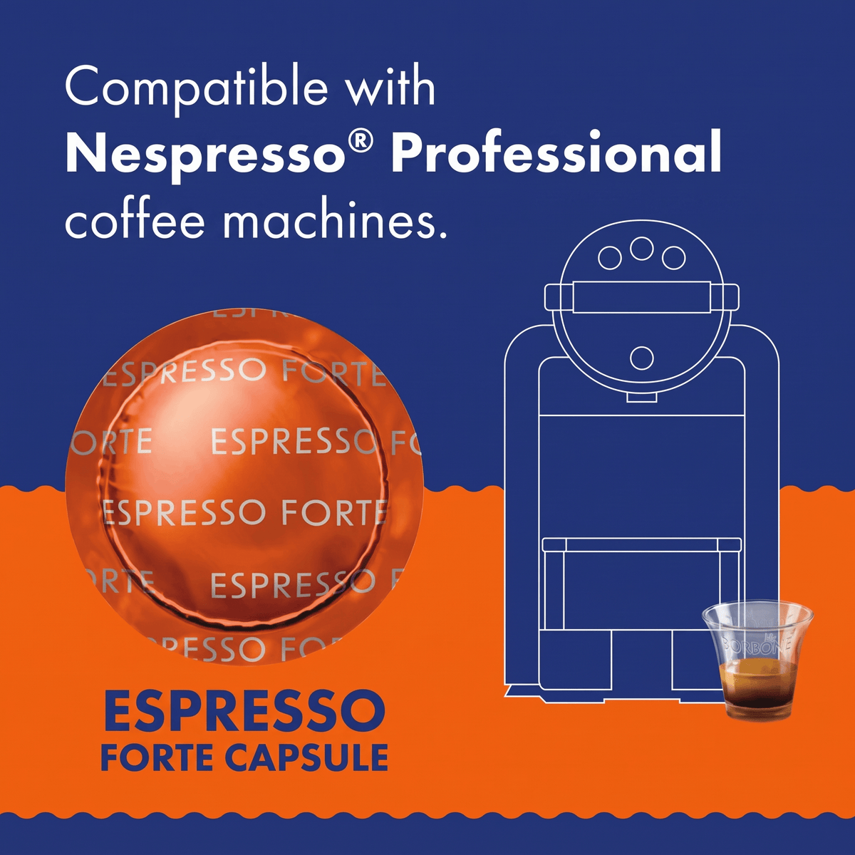 Caffe Borbone Espresso Forte Coffee Capsules Pack of 50 Compatible with Nespresso Professional Coffee Machines for Office Pantries and Home Coffee Stations Garden State Coffee Singapore