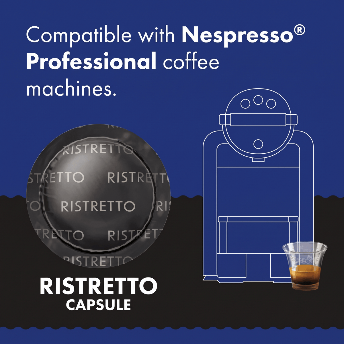 Caffe Borbone Ristretto Coffee Capsules Pack of 50 Compatible with Nespresso Professional Coffee Machines for Office Pantries and Home Coffee Stations Garden State Coffee Singapore