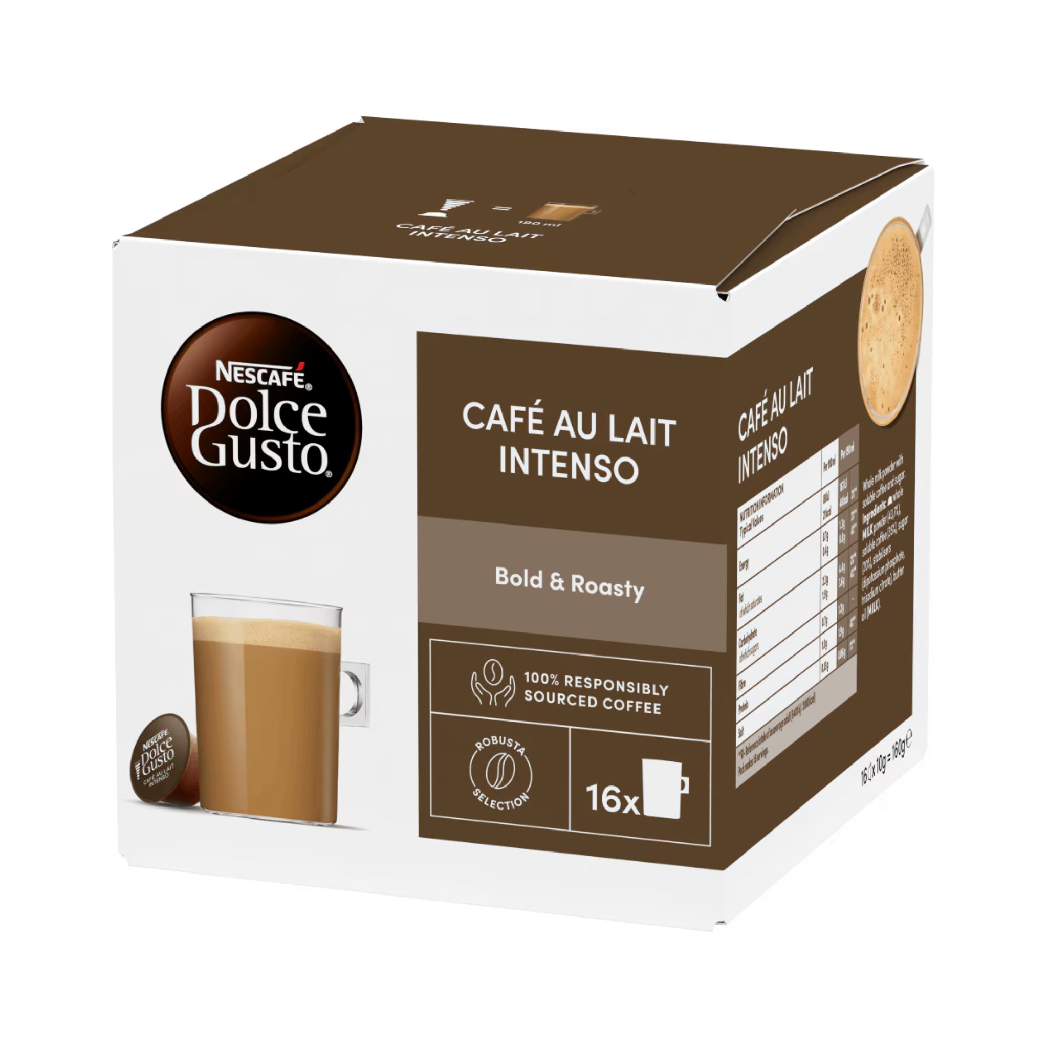 Nescafe Dolce Gusto Cafe au Lait Intenso (Pack of 16)